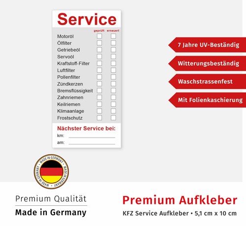 Aufkleber kfz service - aufkleber,